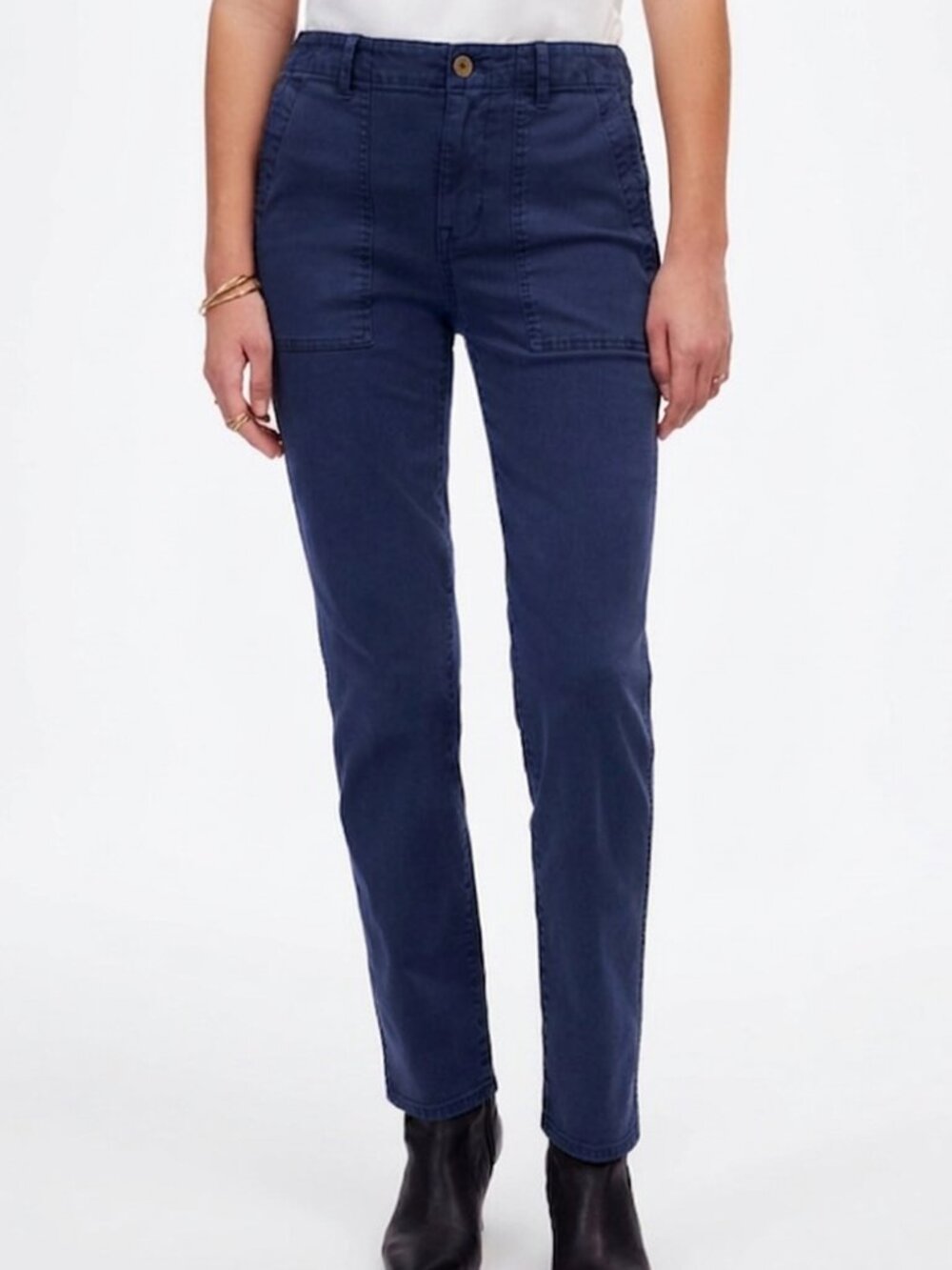 Madewell Women’s Slim Straight Utility Pants Deep Indigo Size 23 New